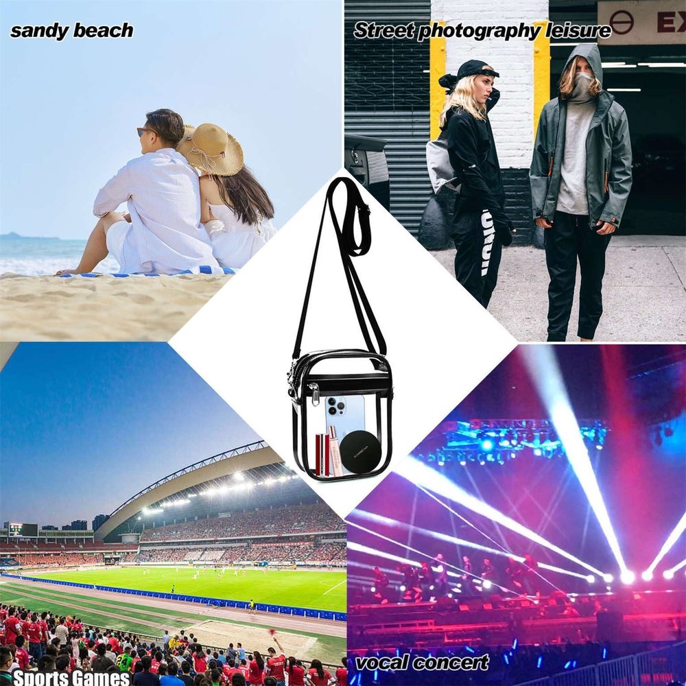 Clear Bag Stadium Aroved, Clear Crossbody Purse Bag With Front Pocket T_T - Picture 6 of 6